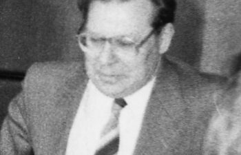 Valery Legasov photographed at the IAEA Chernobyl Post-Accident Review Meeting in Vienna, August 1986
